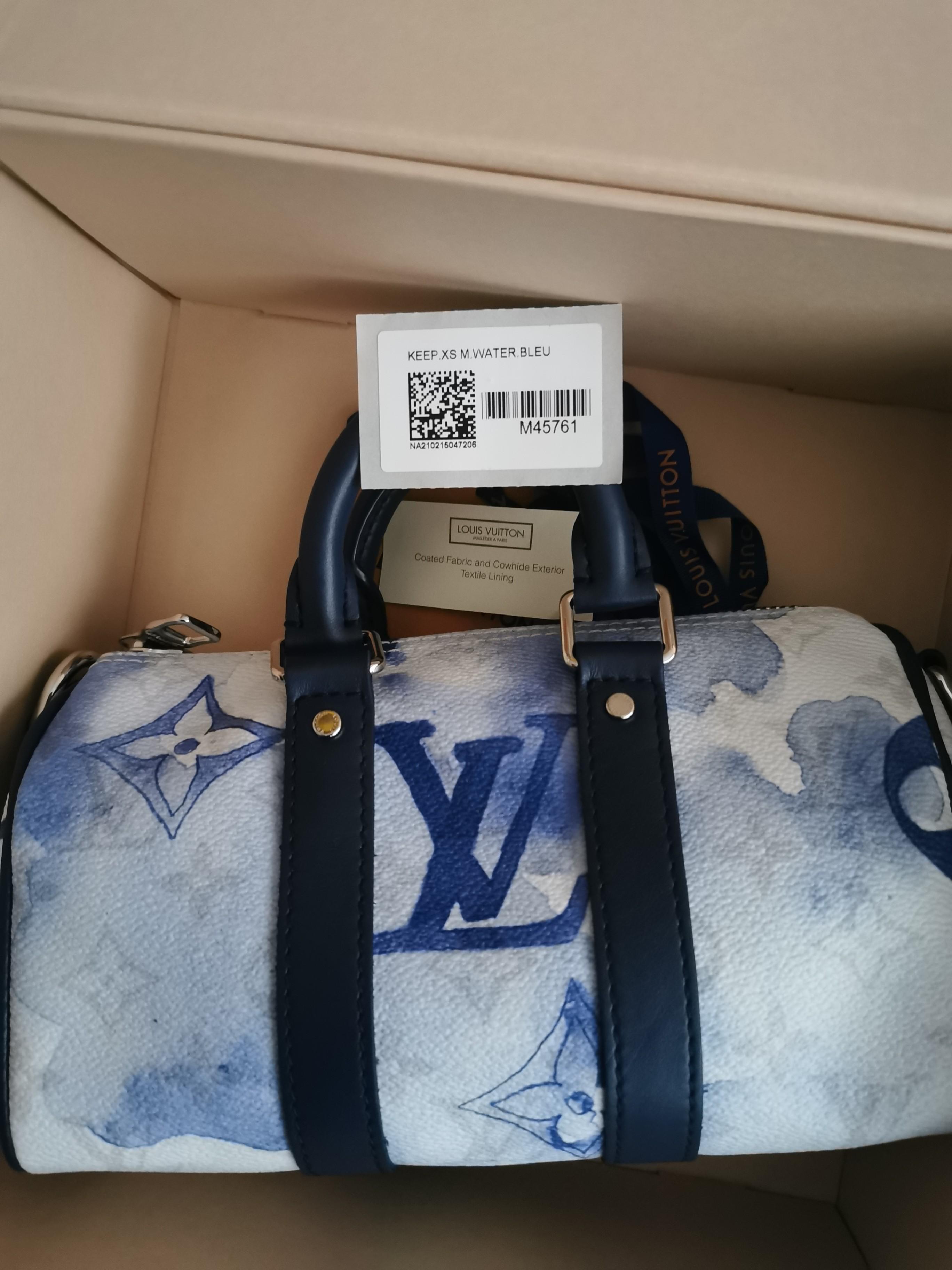 Louis Vuitton Keepall Bandouliere XS Duffle Bag Blue Watercolor M45761