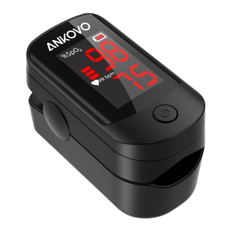 N4 Pulse Oximeter Fingertip Blood Oxygen Saturation Monitor For Pulse Rate And Spo2 Level Ankovo Portable Pulse Oximeter With Large Led Display Batteries And Lanyard Included Health Nutrition Health Monitors