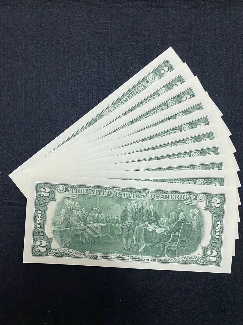 Old Notes (Category: Currency) located in Singapore. Submitted by ofs2013 (Listing ID 1108226389, Image 2). Description: 2013 series USD2 连号 EPQ.