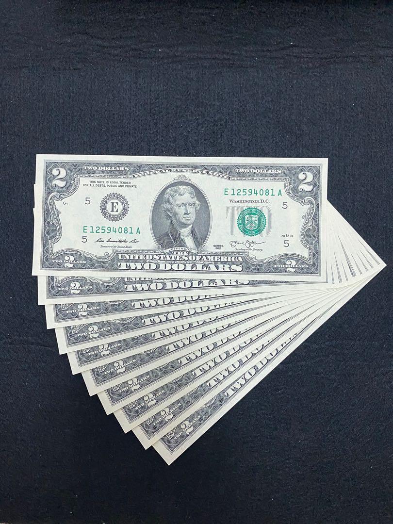 Old Notes (Category: Currency) located in Singapore. Submitted by ofs2013 (Listing ID 1108226389, Image 1). Description: 2013 series USD2 连号 EPQ.