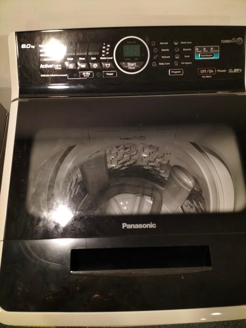 Panasonic 8kg top load washing machine NAF80A5, TV & Home Appliances