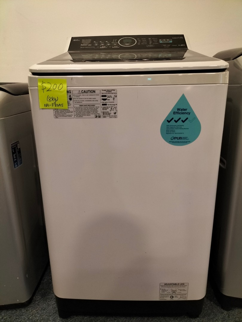 Panasonic 8kg top load washing machine NAF80A5, TV & Home Appliances