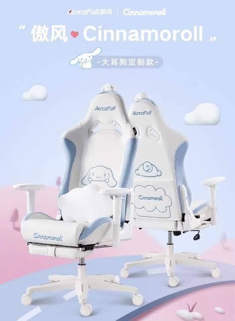 Cinnamoroll Gaming Chair AutoFull, Light Blue and White Gaming Chair