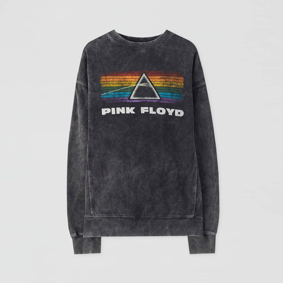 Pull and bear shop pink floyd sweatshirt