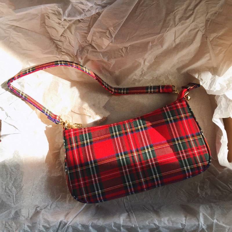Red Tartan Bag Women s Fashion Bags Wallets Shoulder Bags on