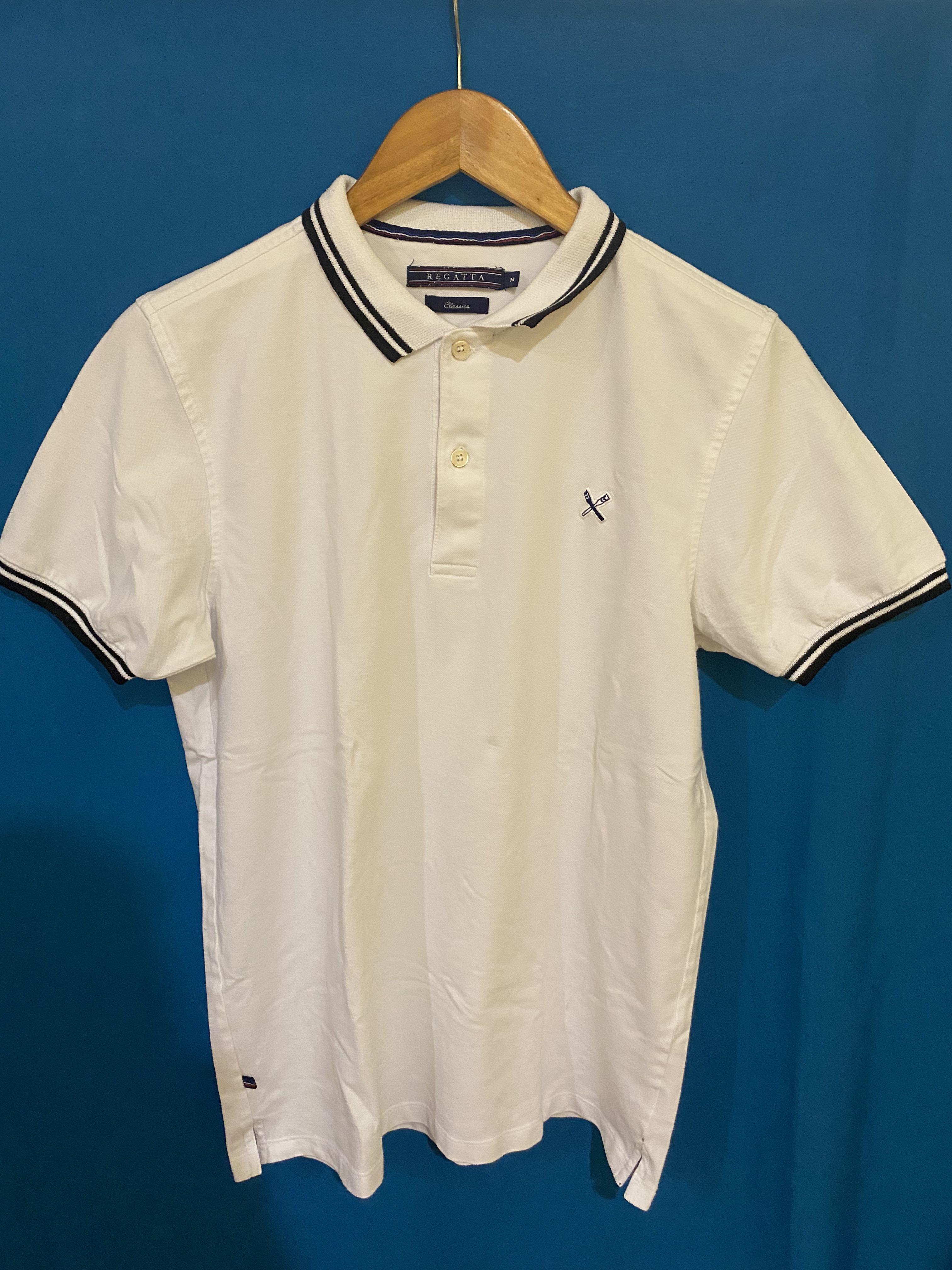 Regatta White Polo Men s Fashion Tops Sets Tshirts Polo Shirts on Carousell