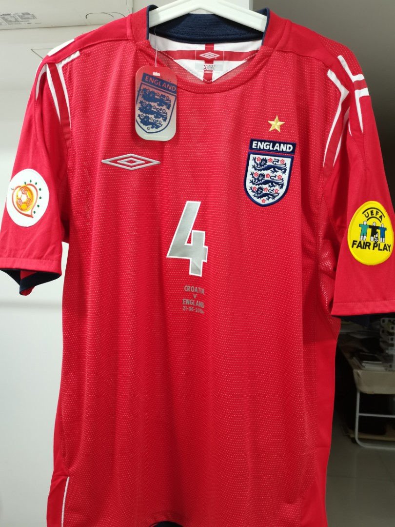 England Jersey 2004 Euro away Shirt vs Croatia 100% UMBRO