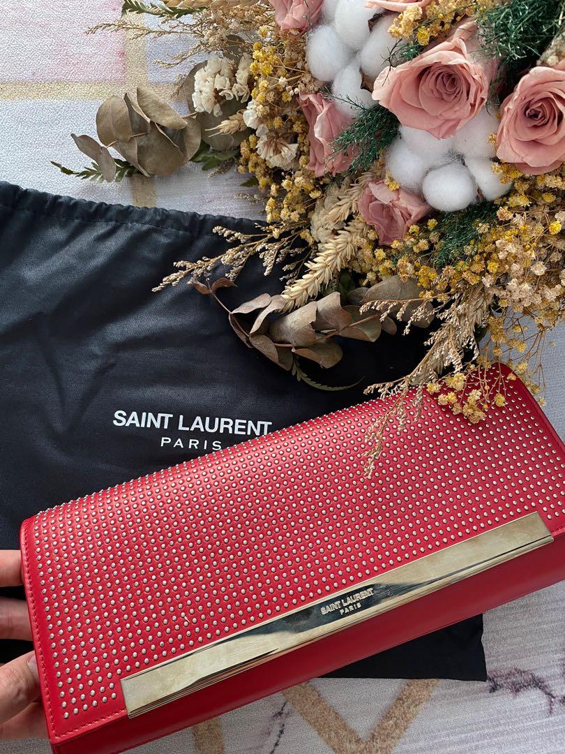 Saint Laurent RRP 2 000 Lutentia Studded Clutch Bag YSL Women s