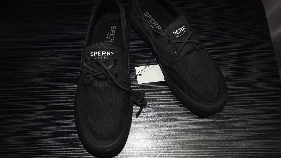 All black sperry shoes deals