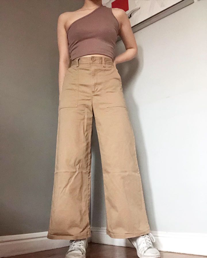Tan/ brown Wide leg jeans, Women's 