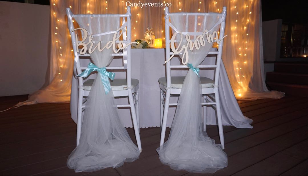 ROM Solemnisation Tiffany chair and Signage Rental, Hobbies & Toys