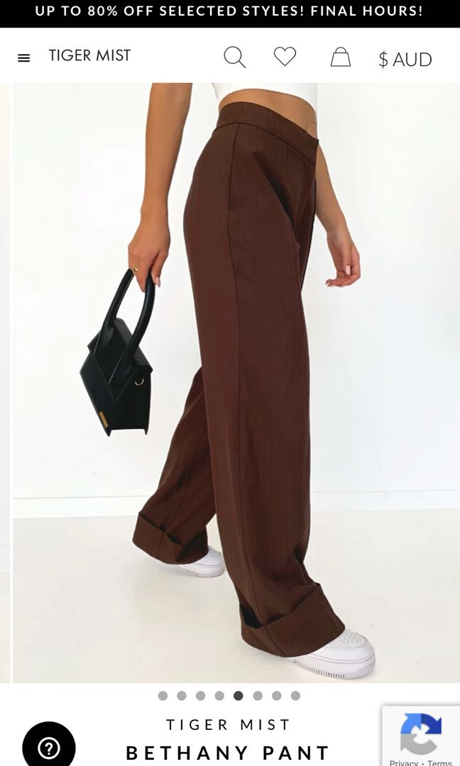 tiger mist bethany pants high waisted brown straight leg pants