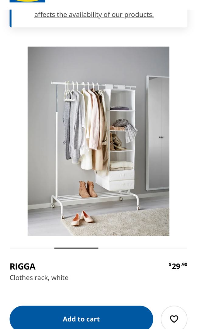 Ikea clothes rack white on sale