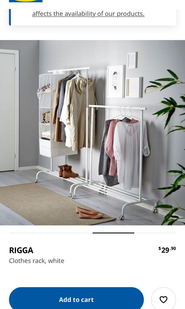 Used IKEA clothes rack Furniture Home Living Furniture Shelves Cabinets Racks on Carousell