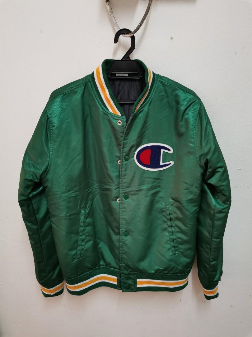 Champion varsity baseball jacket in green
