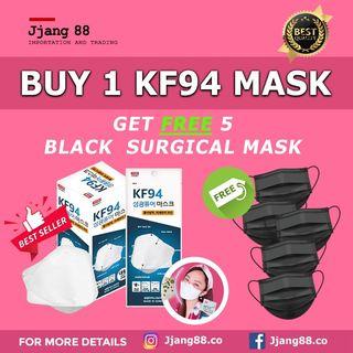 1 KF94 Mask and Get 5 Free Surgical Masks