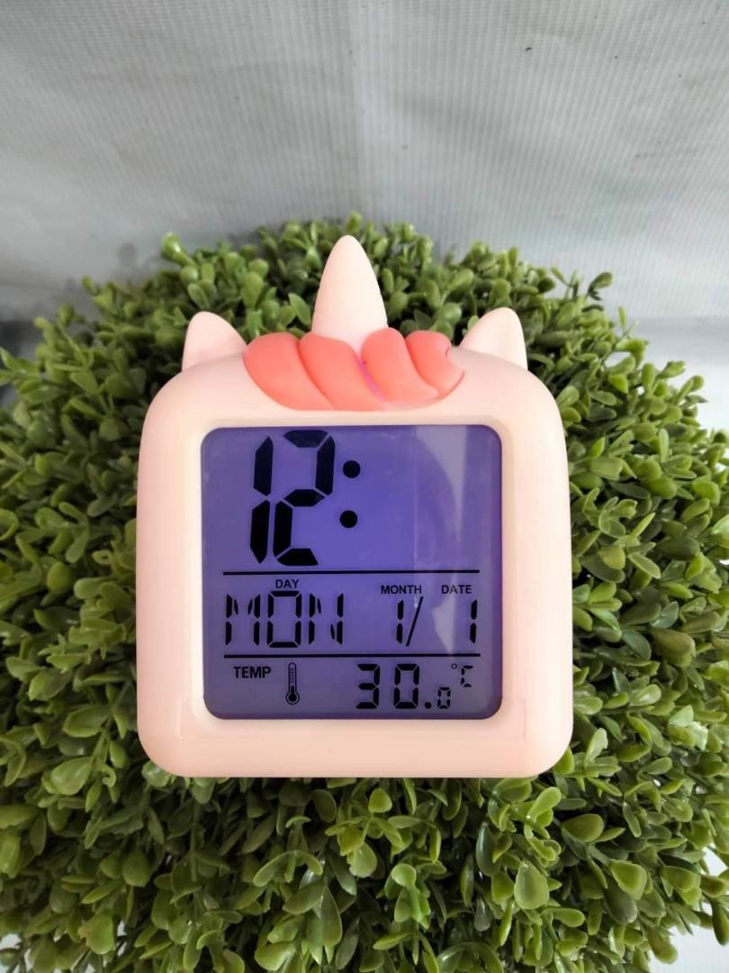 Anko Alarm Clock Digital Unicorn, Furniture & Home Living, Home Decor