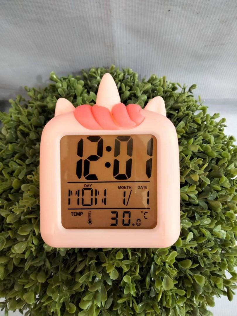 Anko Alarm Clock Digital Unicorn, Furniture & Home Living, Home Decor