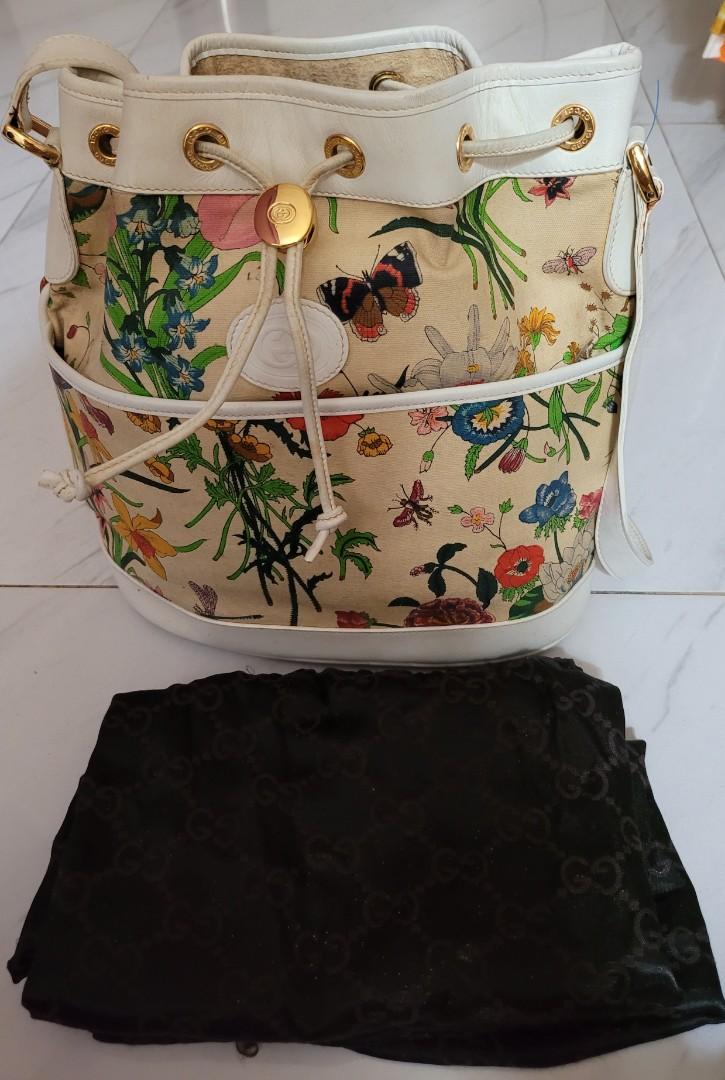 Authentic Vintage Gucci Floral Bucket Bag, Women's Fashion, Bags & Wallets,  Shoulder Bags on Carousell