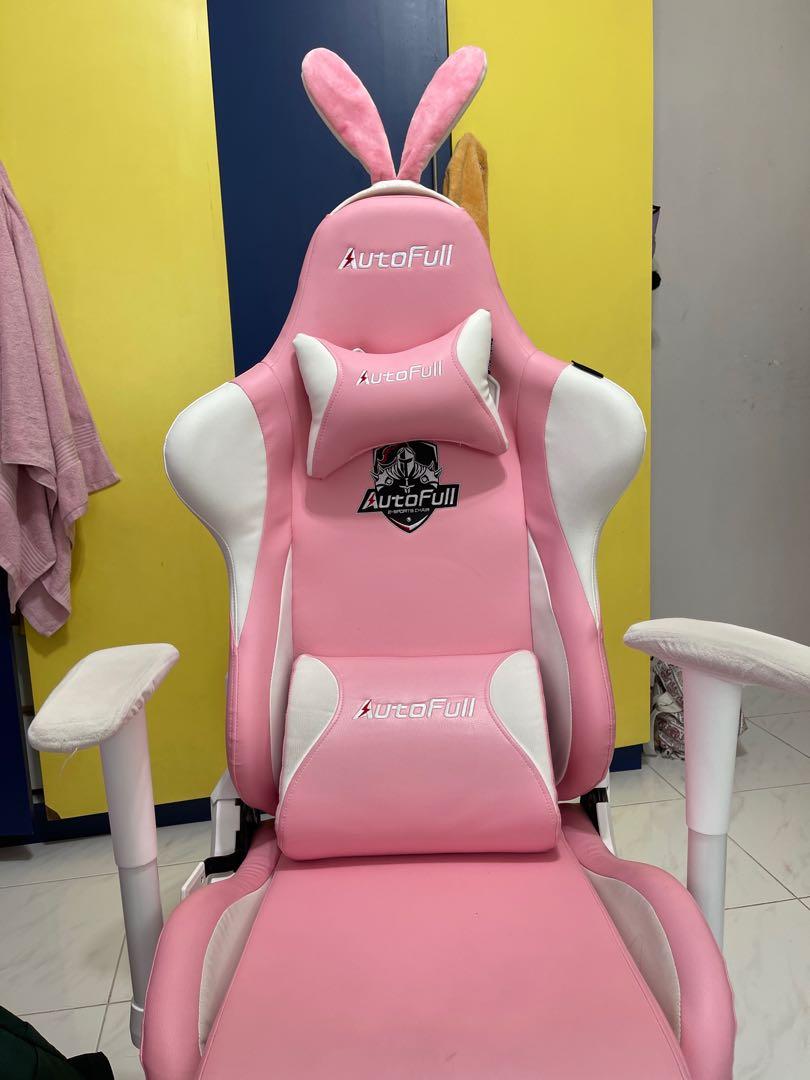 Autofull Pink Gaming Chair, Furniture & Home Living, Furniture, Chairs