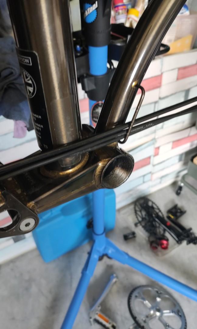 BB installation for Brompton (Category: Parts & Accessories) located in Singapore. Submitted by bromptonsg (Listing ID 1104575813, Image 2). Description: Upgrade your old creaking BB ... bring your own. Retap svc available.