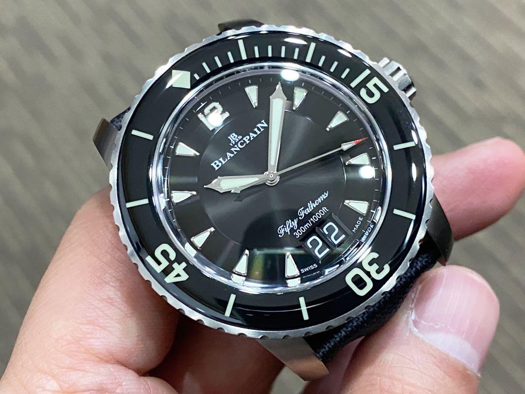 Blancpain fifty fathoms grande date titanium on sale