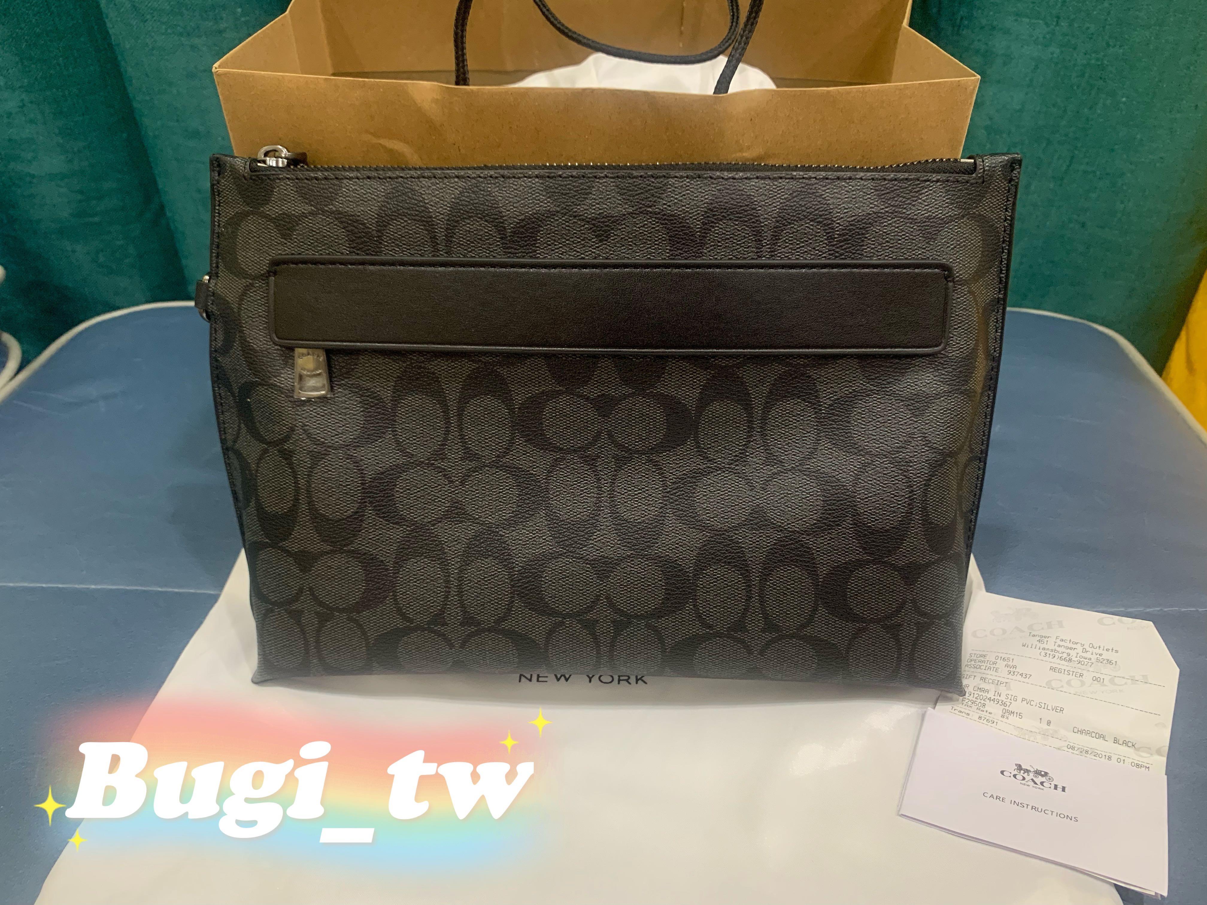 美國正品coach 100 Real Authentic男裝coach 手提包男士商務手拿包手拎包手腕包會議包手機包拉錬包 附購證單據吊牌原裝整套配備送防塵袋送禮首選 名牌