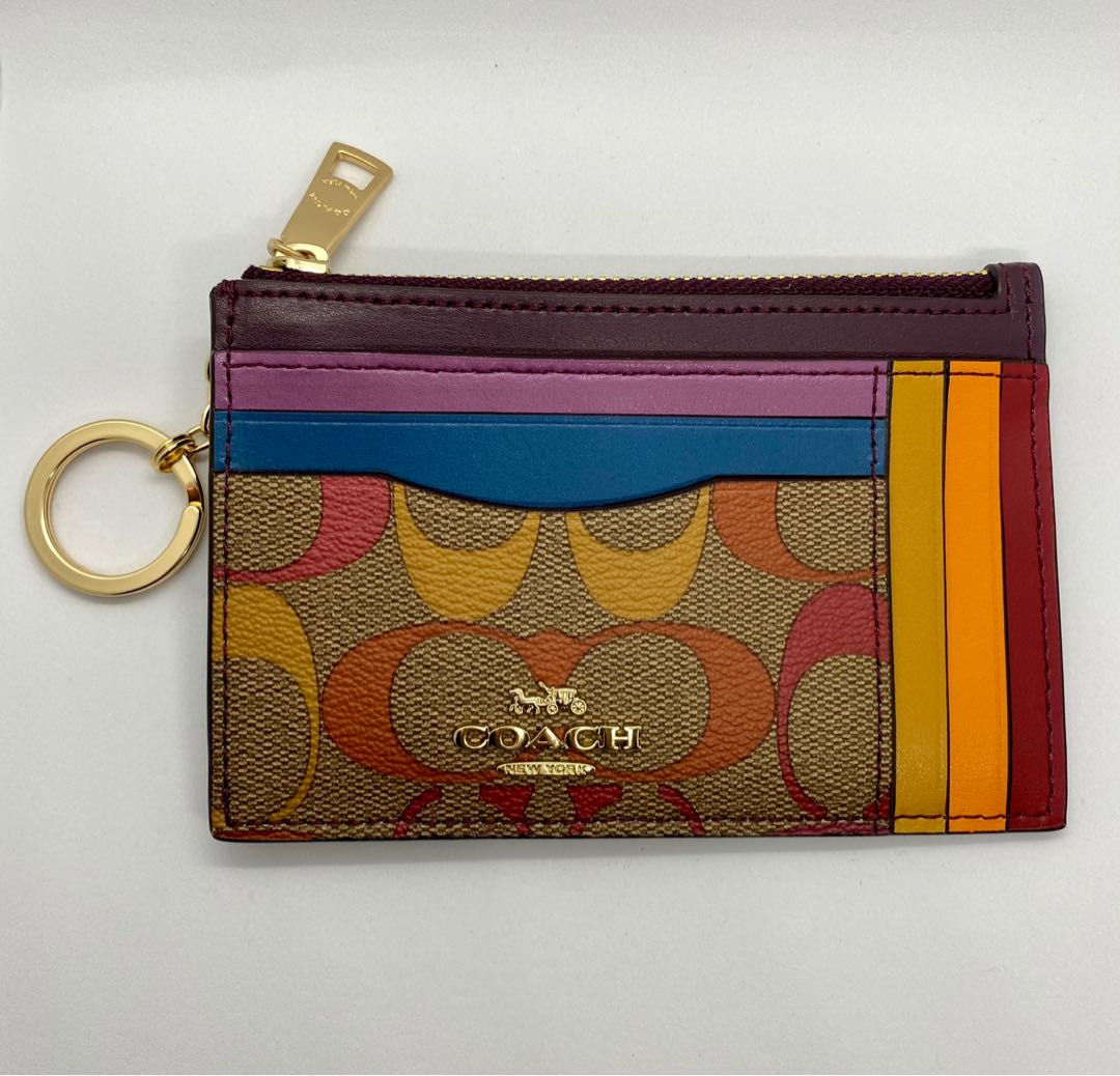 coach rainbow card holder