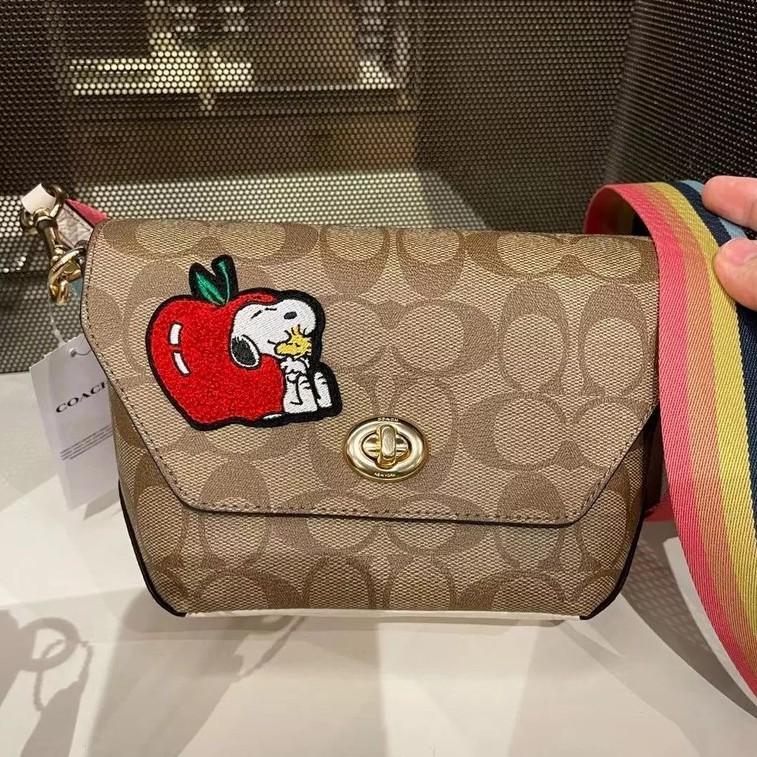 NWT Coach X Peanuts Karlee Crossbody In Signature Canvas With