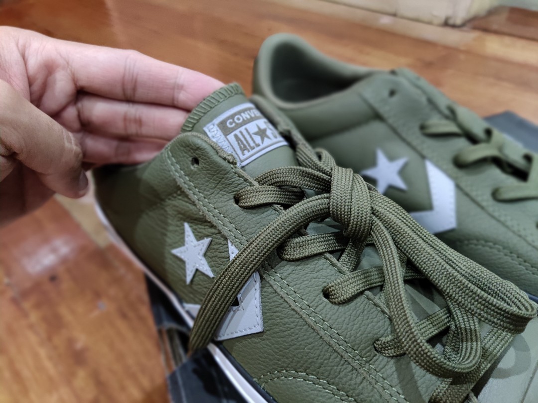 all star military green leather size 11, Men's Fashion, Footwear, Sneakers on Carousell