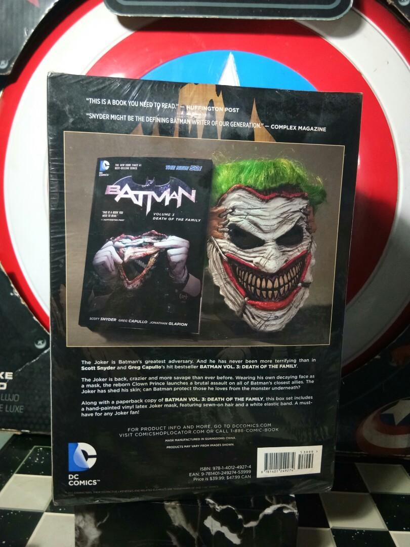 DC Comics Batman Death of the Family Book and Joker Mask Set, Hobbies &  Toys, Toys & Games on Carousell
