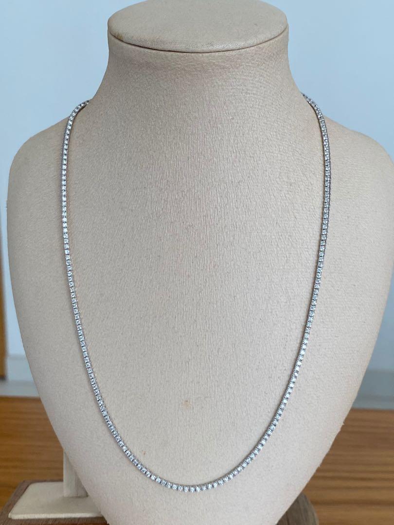 White gold store diamond tennis necklace