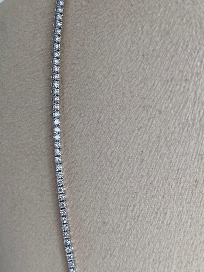 Diamond tennis necklace in 14K white gold Women s Fashion