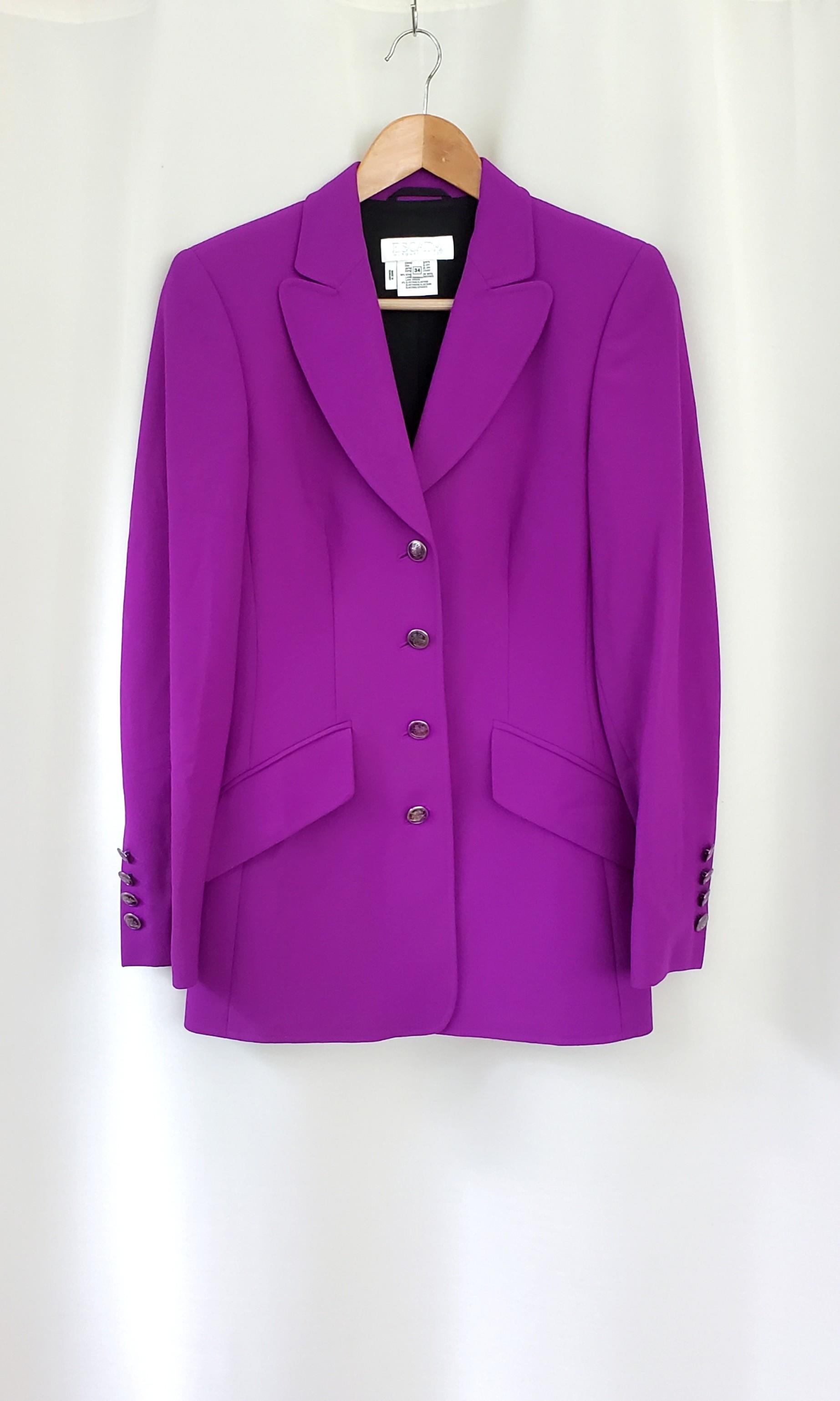 purple long blazer