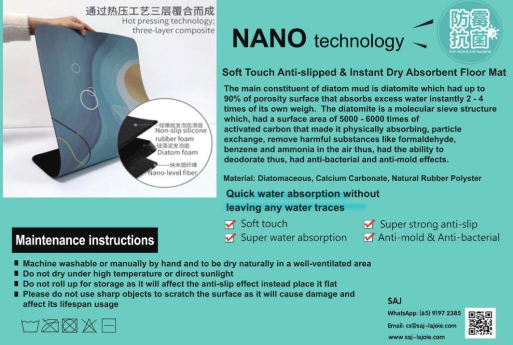 Anti-slipped, Absorbent & Soft Floor Mat, Furniture & Home Living ...