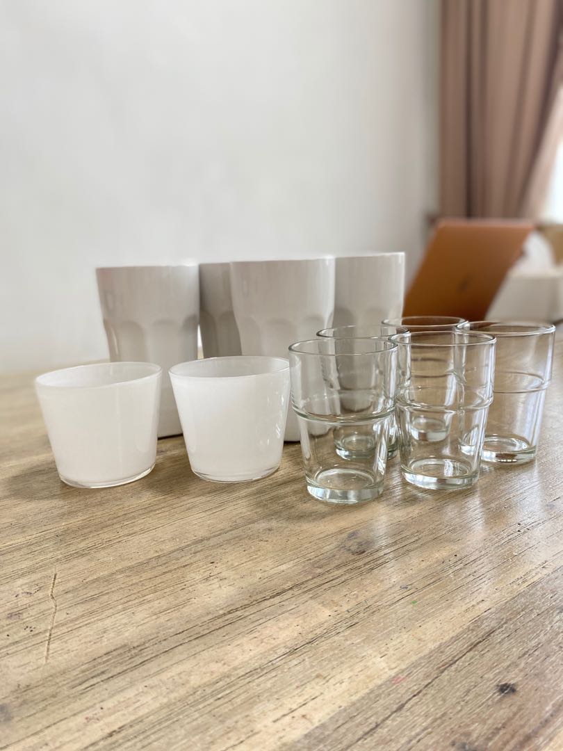 Glass Cups from Ikea, Furniture & Home Living, Kitchenware & Tableware