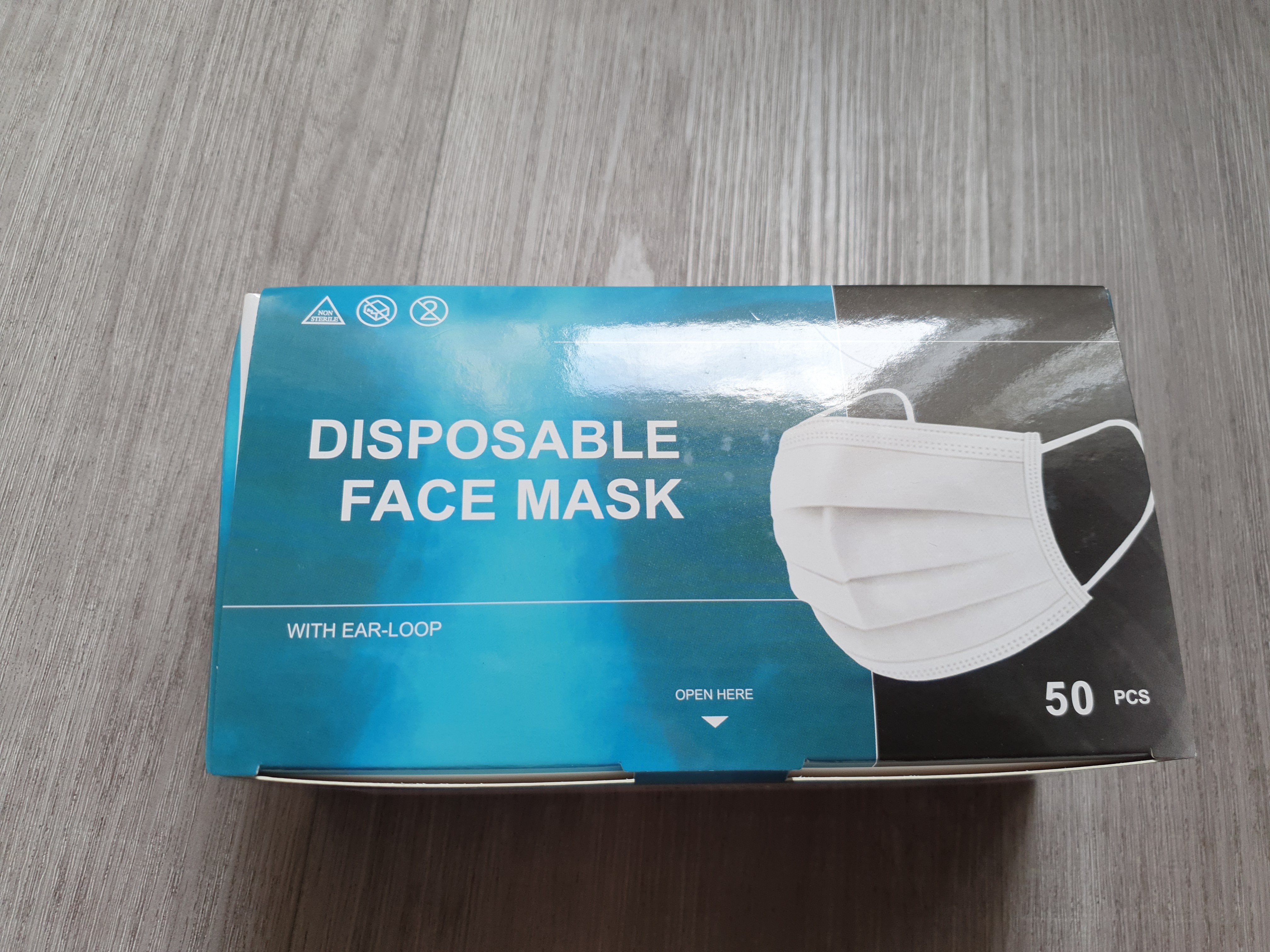 Grey disposable face mask, Health & Nutrition, Face Masks & Face Shields on Carousell