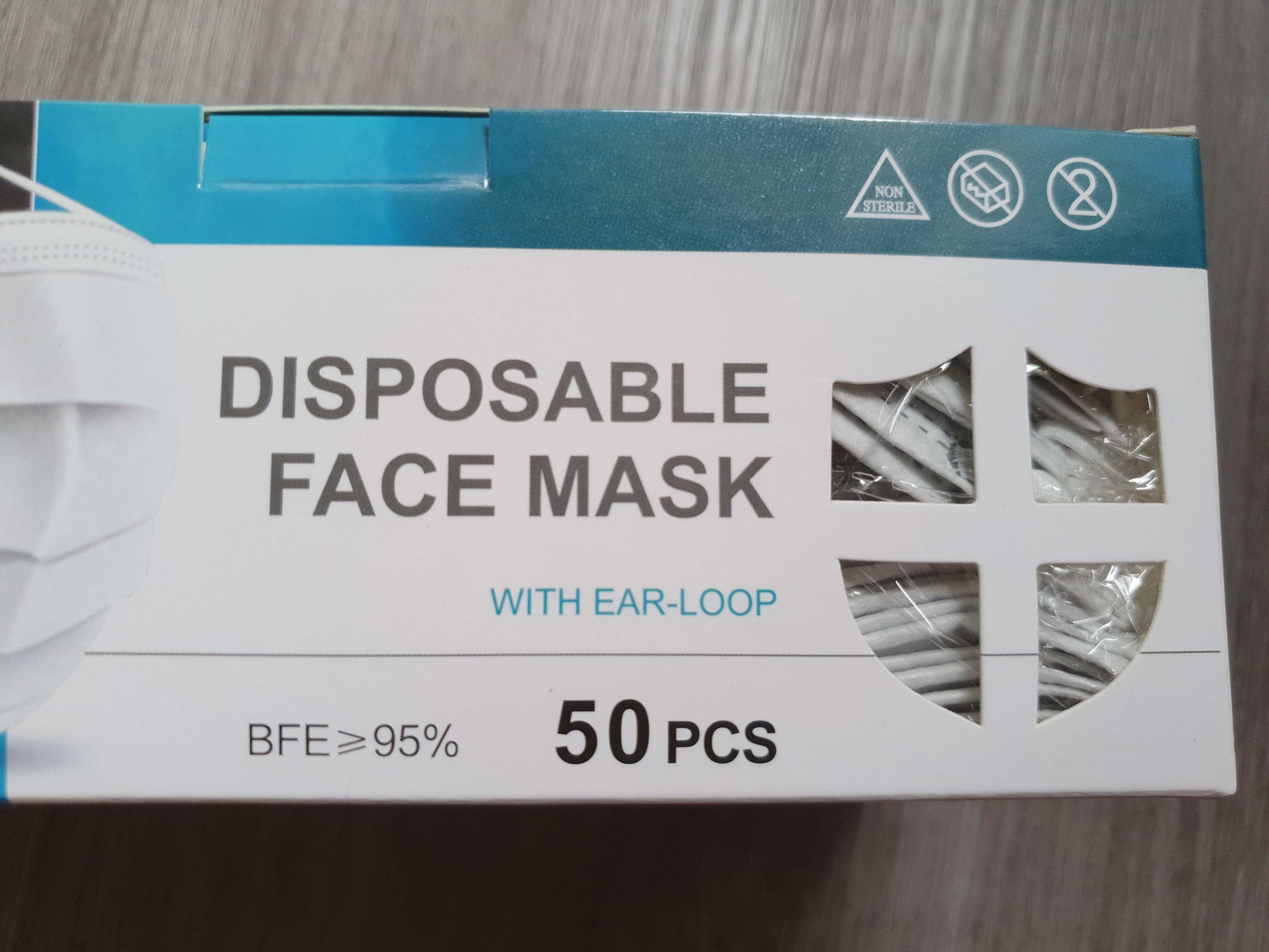 Grey disposable face mask, Health & Nutrition, Face Masks & Face