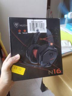 Head set for gaming or work from home. Comes with mute button and volumn control