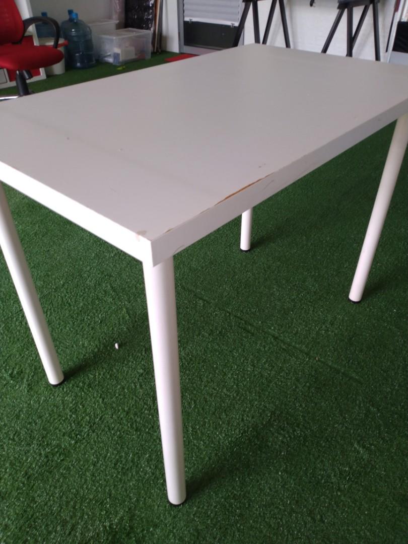IKEA LINNMON x 1 + ADILS, Table leg x4 + Ikea bygel rail x1 white (There are total 3 main