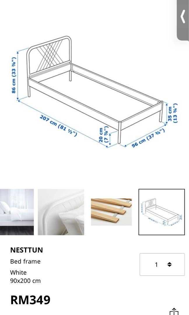Ikea Nesttun Single Bed Frame, Furniture & Home Living, Furniture, Bed