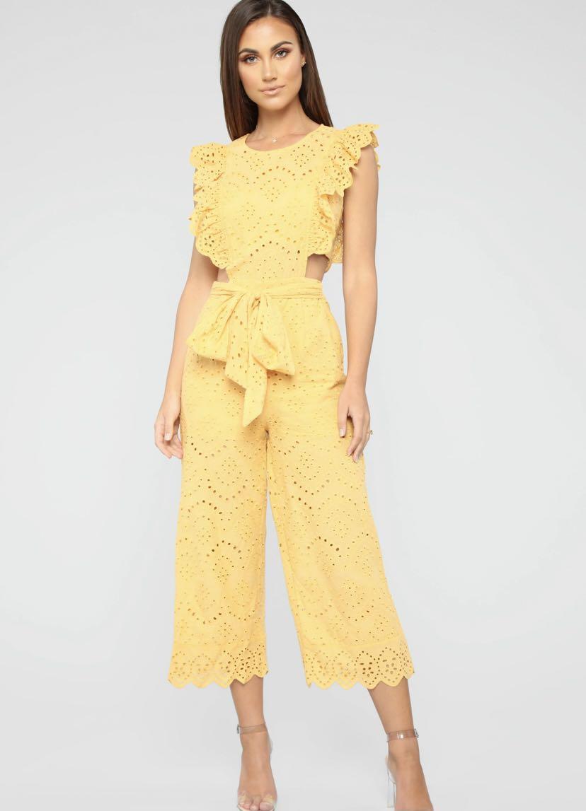Fashion nova yellow jumpsuit new arrivals