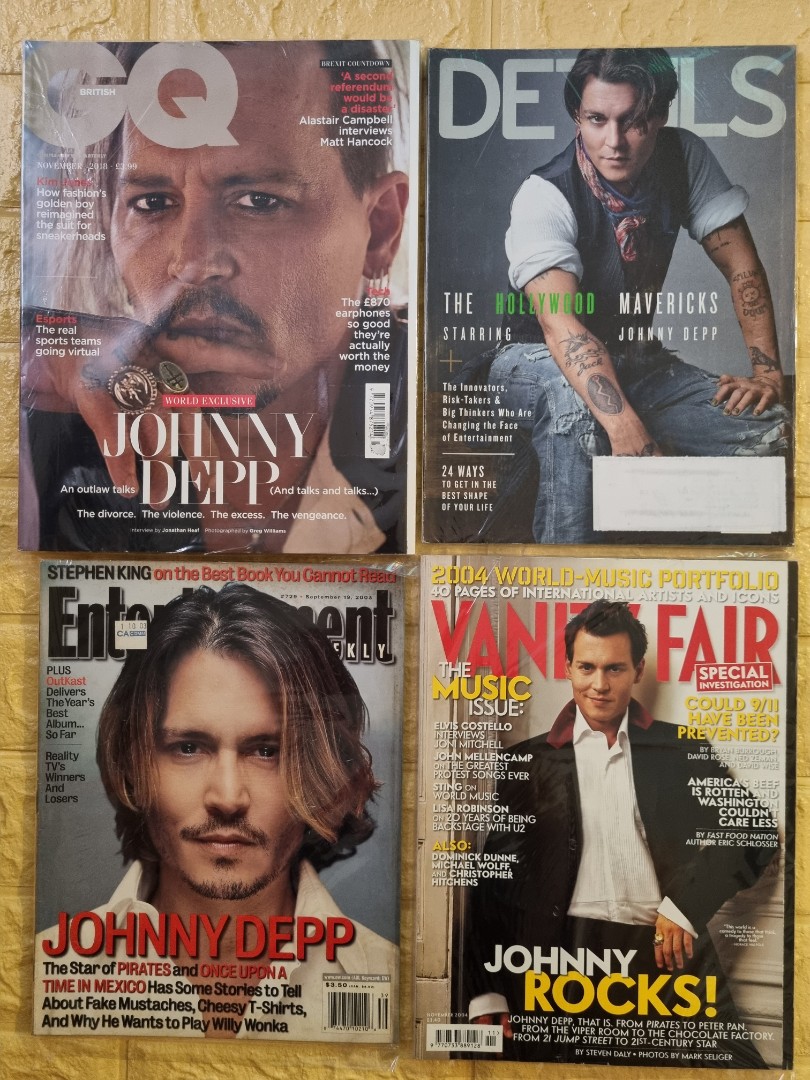 Johnny Depp magazine covers bundle, Hobbies & Toys, Books & Magazines ...