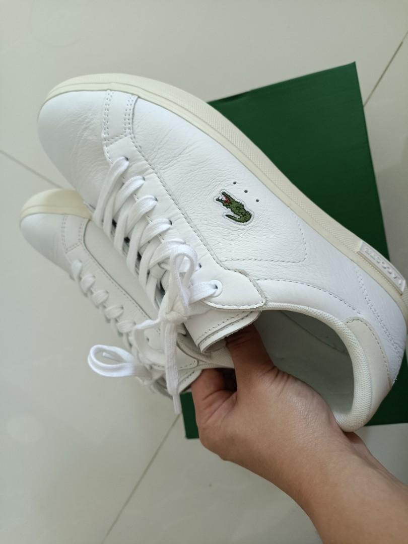 Special price for National Holiday Lacoste Women s Powercourt Leather Popped Heal Trainers Used once only