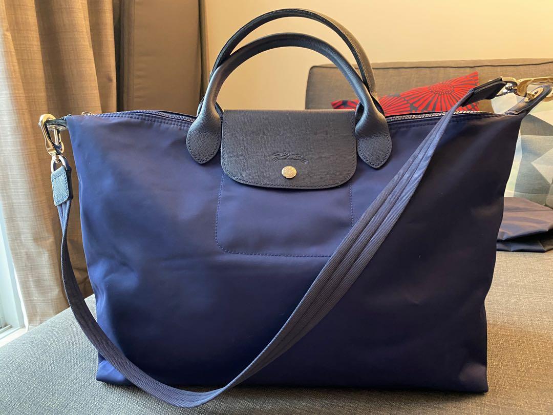 Longchamp Le Pliage Neo Top Handle Bag (Large), Navy