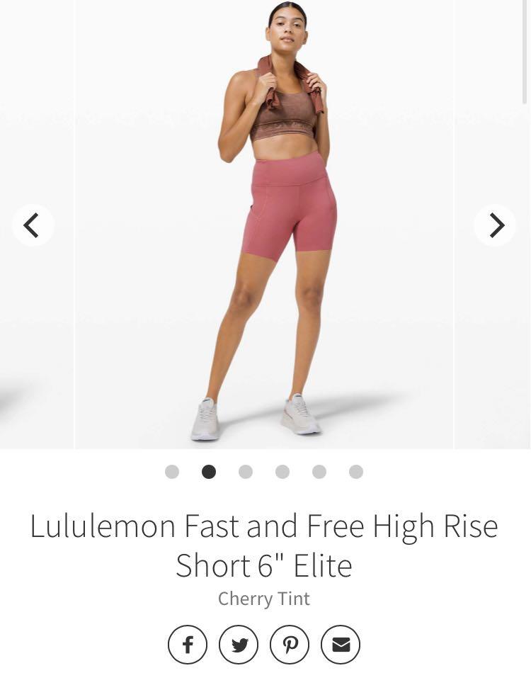 Lululemon Fast and Free High Rise Short 6 Elite size 4, Women's Fashion,  Activewear on Carousell