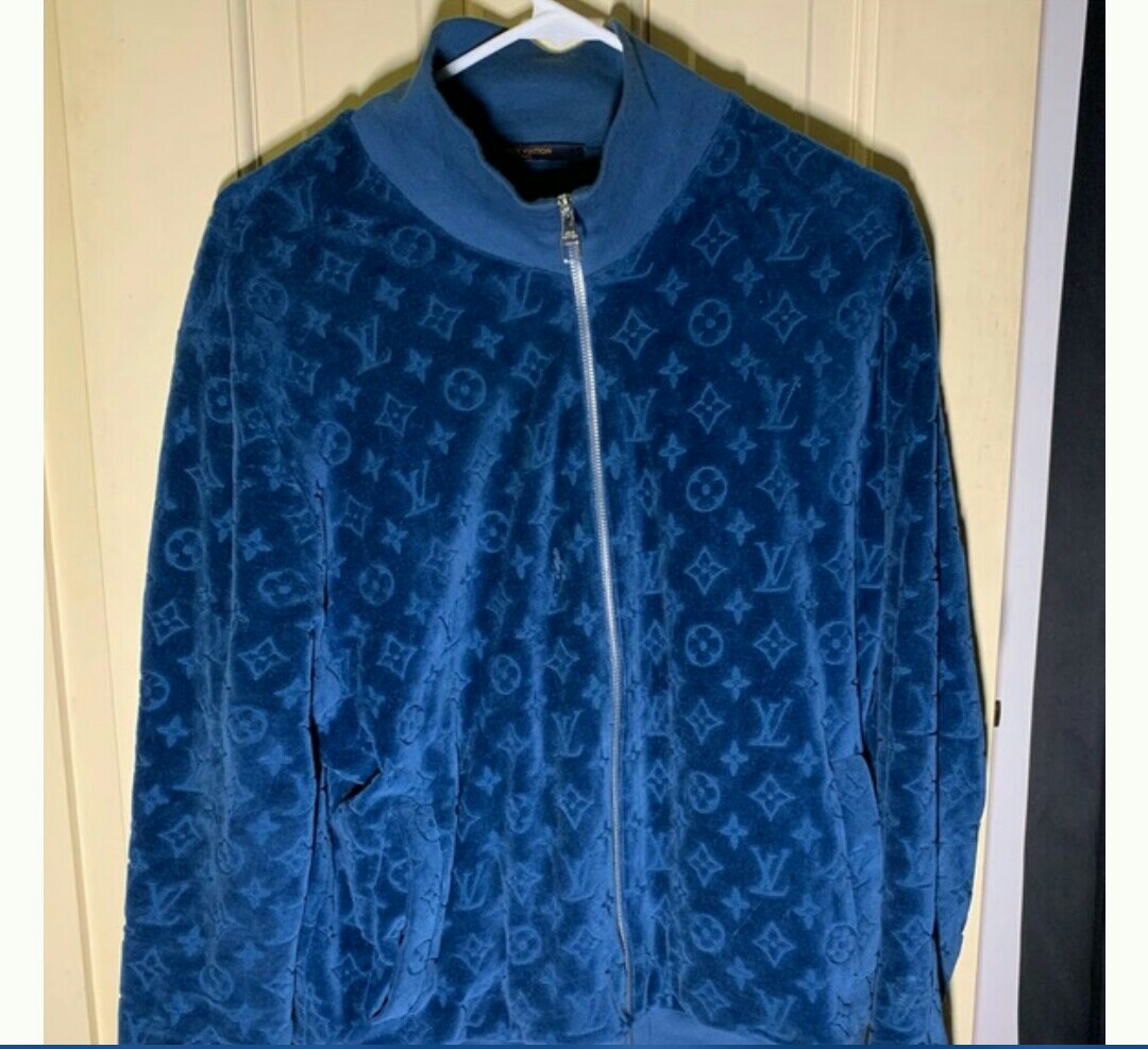 vuitton blue velvet jacket