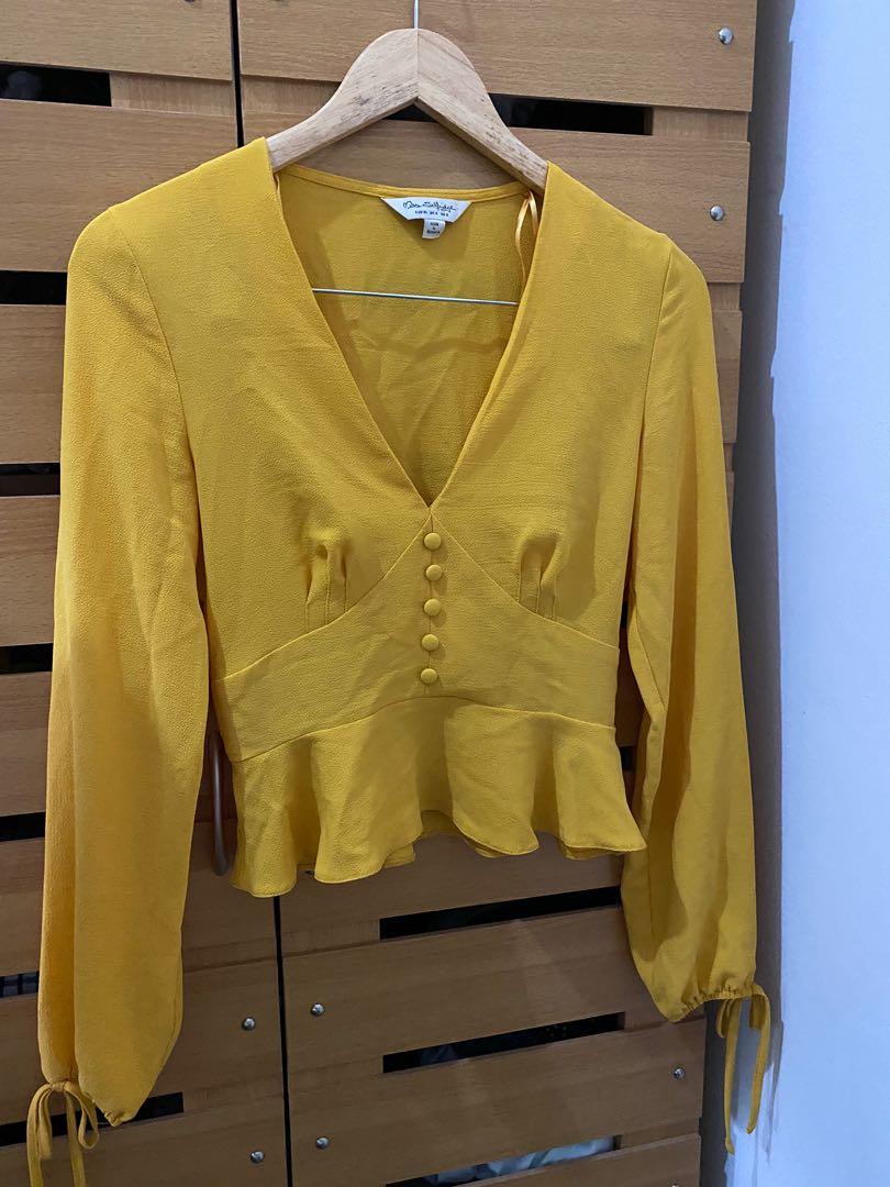 Miss selfridge yellow top clearance