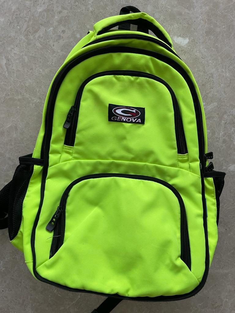 neon yellow backpack