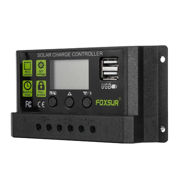 New FOXSUR 10A Solar Charge Controller 12V 24V Automatic Identification ...